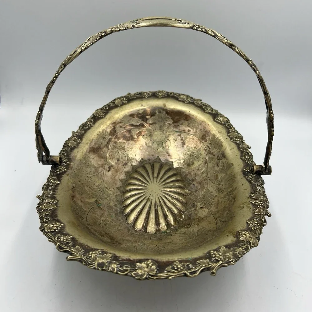 Antique Brechtel & Ran Silverplate Bridal Basket‎ 12